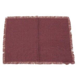 Williams-Sonoma 100% Linen Fringed Placemats Set Of 4 Rust Maroon Purple Underto